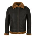 Real Shearling B3 Sheepskin Leather Brown Flying Fur Jacket