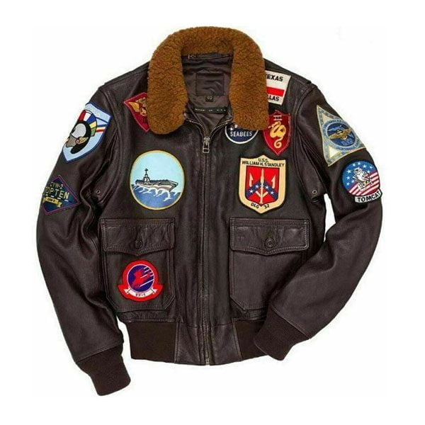 Top Gun Tom Cruise Men's Bomber Brown Fur Jacket