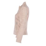 Women's Leather Biker Jacket Cream color