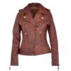Women's Leather Biker Jacket with Real Quality