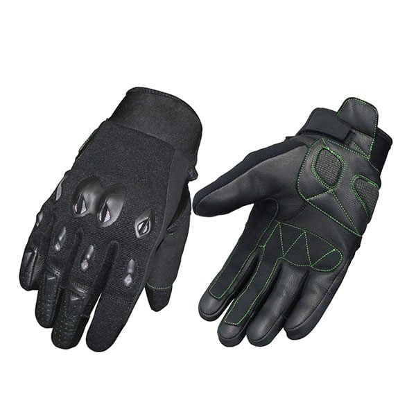 Motorbike Full Finger Black Safety Leather Racing Gloves