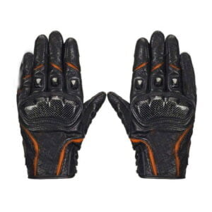 Orange Waterproof Gloves Motorcycle Cycling Riding Racing Leather Gloves