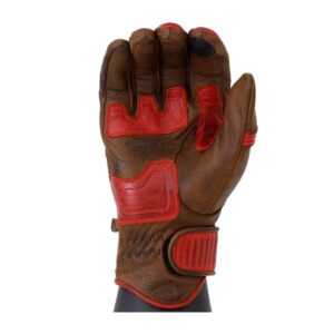 Red Motorbike Cafe Racer Leather Motorcycle Gloves