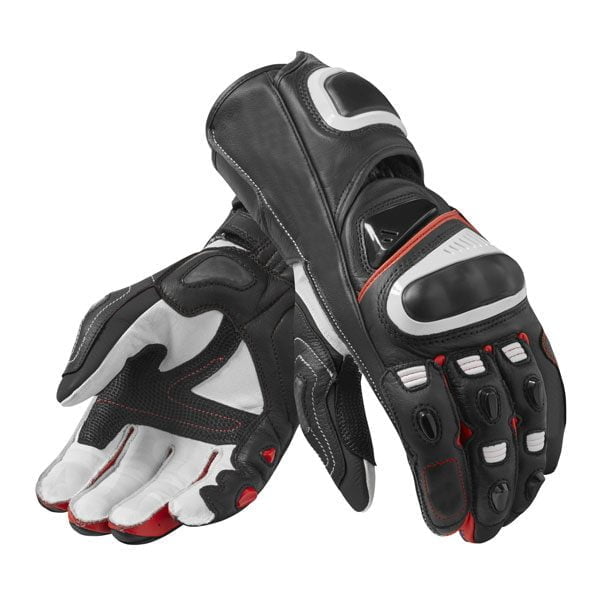Red Waterproof Motorbike Motocross Full Finger Leather Gloves