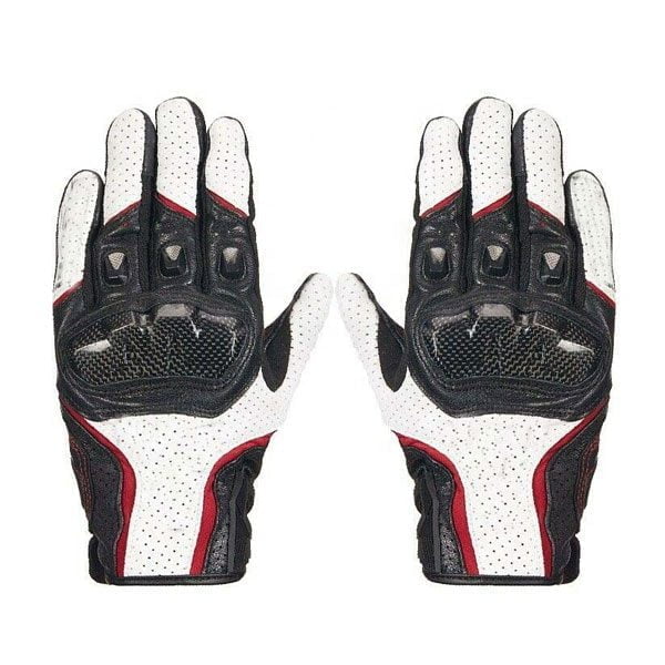 White Waterproof Gloves Motorcycle Cycling Riding Racing Leather Gloves