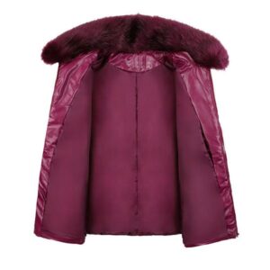 Winter Fur Collar Warm Thick Leather Jacket