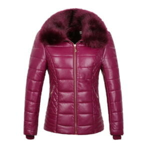 Winter Fur Collar Warm Thick Leather Jacket