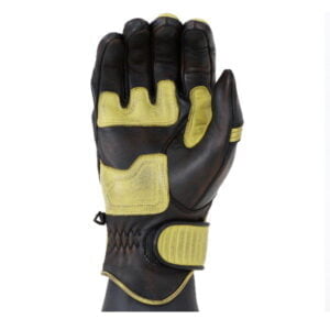 Yellow Motorbike Cafe Racer Leather Motorcycle Gloves