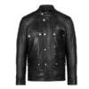 Black Mens New Style Motorbike Leather Jacket