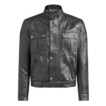 Mens Antique Black Motorbike Leather Jacket