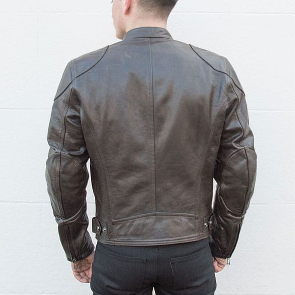 Mens Mahogany Hand Waxed Motorbike Leather Jacket