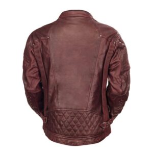 Mens Oxblood Real Leather Motorcycle Jacket