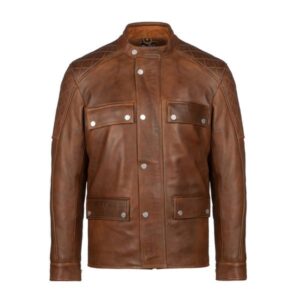 Mens Real Quality Whiskey Leather Biker Jacket