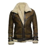 Brown B3 Bomber Men Sheepskin Jacket