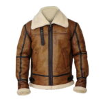 Men Brown B3 Bomber Shearling Jacket