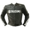 Black Suzuki Motorcycle Leather Jacket
