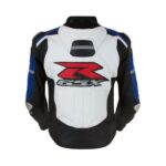 Blue-White Men's Medium Suzuki GSX-R Leather Jacket