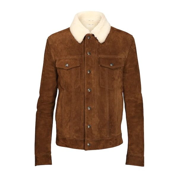 Brown Vintage Suede and Shearling Leather Jacket
