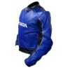 Cowhide Honda Blue Racing Motorbike Leather Jacket