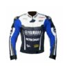 Handmade Mens Yamaha Blue Petronas Motorbike Leather Jacket