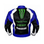 Kawasaki Monster Blue Motorcycle Biker Racing Leather Jacket