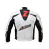Kawasaki Z1000 White Black Strip Leather Biker Jacket