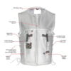 Black Advanced Collarless Leather Motorcycle Vest