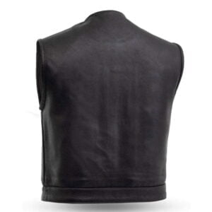 Black Large Mens Leather Motorcycle Vest
