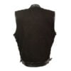 Hidden Zipper Black Side Lace Denim Leather trim Vest