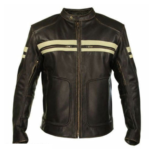 Mens Black Lambskin Slim Fit Biker Motorcycle Style Leather jacket
