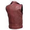 Red Mens Motorcycle Leather Vest