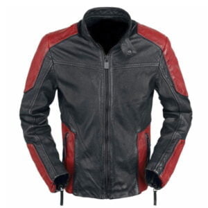 Red Smith Black Biker Motorcycle Leather Jacket