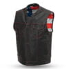 Red Stitch Motorcycle Leather Club Vest