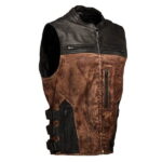 Tough As Nails Mens Leather Vest YKK Zippers
