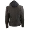 Womens Black Vented MC Jacket with Removable Hoodie