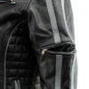 Womens Silver Fox Black with Silver Multi Vented Leather Motorcycle Jacket