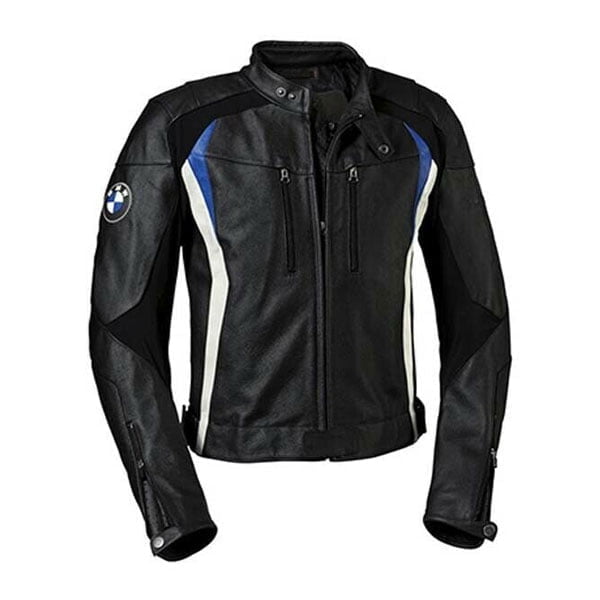 BMW Mens Biker Jackets Motorbike Racer Leather Striped Motorcycle Armored Sports