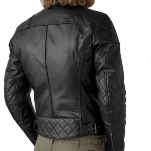 Black Cafe Racer Motorycle Leather Jacket