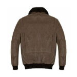 Cedar Brown Fur Collar Real Leather Jacket