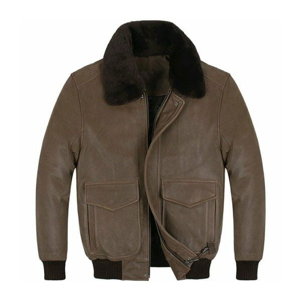 Cedar-Brown-Fur-Collar-Real-Leather-Jacket Cedar Brown Fur Collar Real Leather Jacket