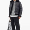 High Quality Lan Leather and Shearling Jacket