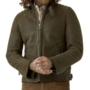 Lightweight Shearling Motorcycle Suede Leather Jacket