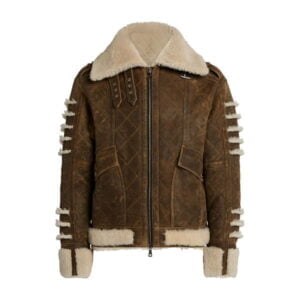 New Design Oversized Leather Shearling Jacket