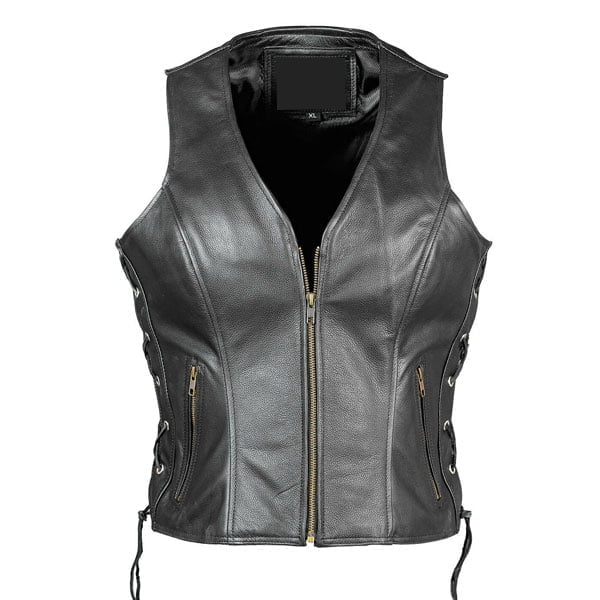 New-Women's-Ladies-Vintage-Motorcycle-Gilet-Biker-Real-Leather-Waistcoat-Vest-1 New Women's Ladies Vintage Motorcycle Gilet Biker Real Leather Waistcoat Vest