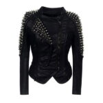 Punk Rock Womens Rivet Motorcycle Jacket