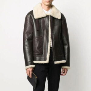 Two Color Shearling Leather Jacket