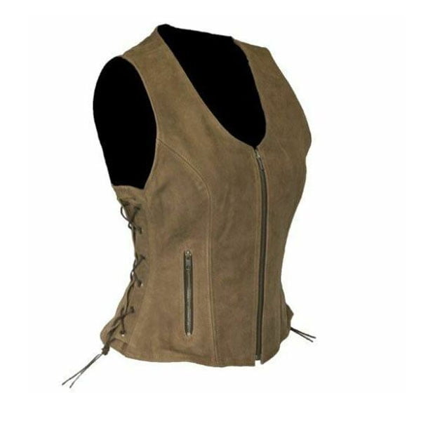 Womens Brown Leather Vest