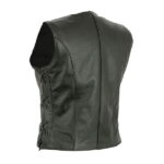 Womens Ladies Leather Waistcoat Motorcycle Biker Motorbike Fitted Cut With Laces