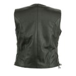 Womens Ladies Leather Waistcoat Motorcycle Biker Motorbike Fitted Cut With Laces