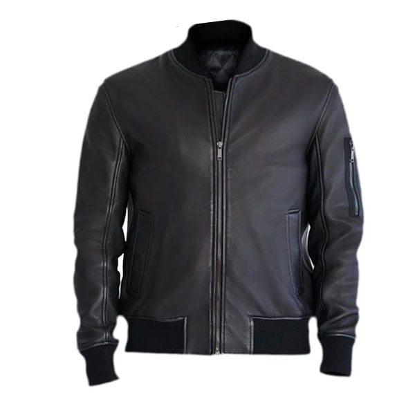 Classy Leather Bomber Jacket For Men